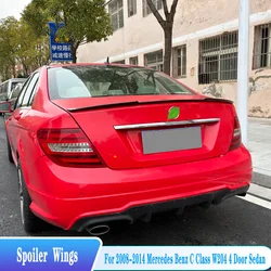 For Mercedes Benz C Class W204 Rear Trunk Lip Spoiler M4 Style C180 C200 C300 Sedan 2010-2014 ABS Plastic Body Kit Accessories