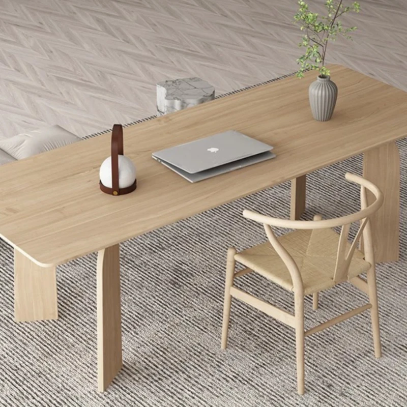 Nordic white wood conference table desk simple modern negotiation table computer table Internet celebrity dining