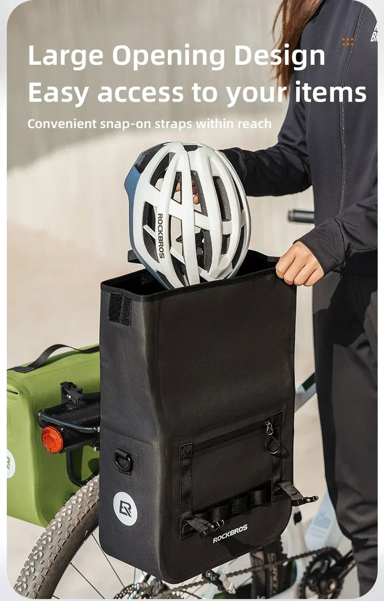 

ROCKBROS, двухкомпонентная комбинированная многофункциональная седельная сумка 9-15 л, водонепроницаемая задняя сумка для велосипеда, велосипедная стойка для горного велосипеда, хранение, путешествия