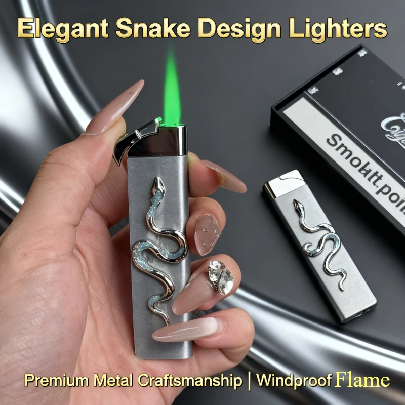 

New Windproof Green Flame Lighter, Smart High-End Design, Durable Personality Tool, Unique Gift for Boyfriend & Niche Collectors