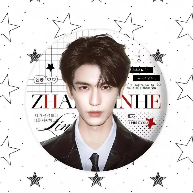 Zhang Linghe Badge Actor Star Round Tinplate Pin Buttons Cute Celebrity Photo Brooch Backpack Decor Fan Support Collection Gift
