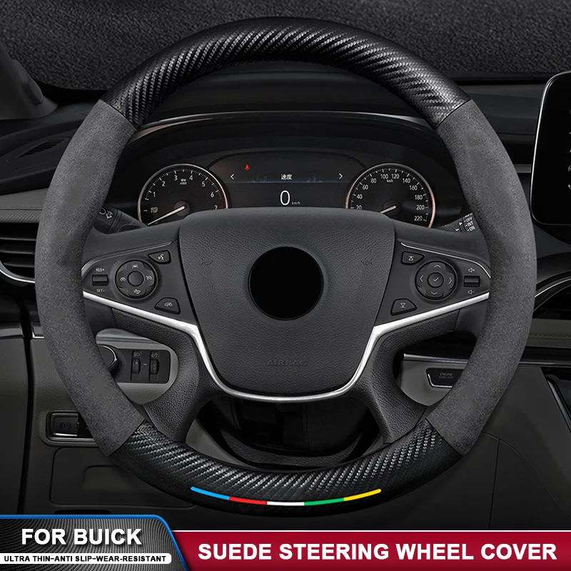 

Non-Slip Suede Leather Steering Wheel Cover For Buick Enclave Encore GX Envision LaCrosse Regal Verano Lucerne LeSabre E4 E5 GL8