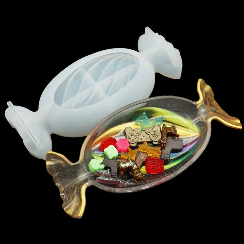 Silicone Candy Tray Mold Epoxy Resin Molds Glossy Silicone Mold for Agate Resin Coasters Tray Cup Mats 40GB