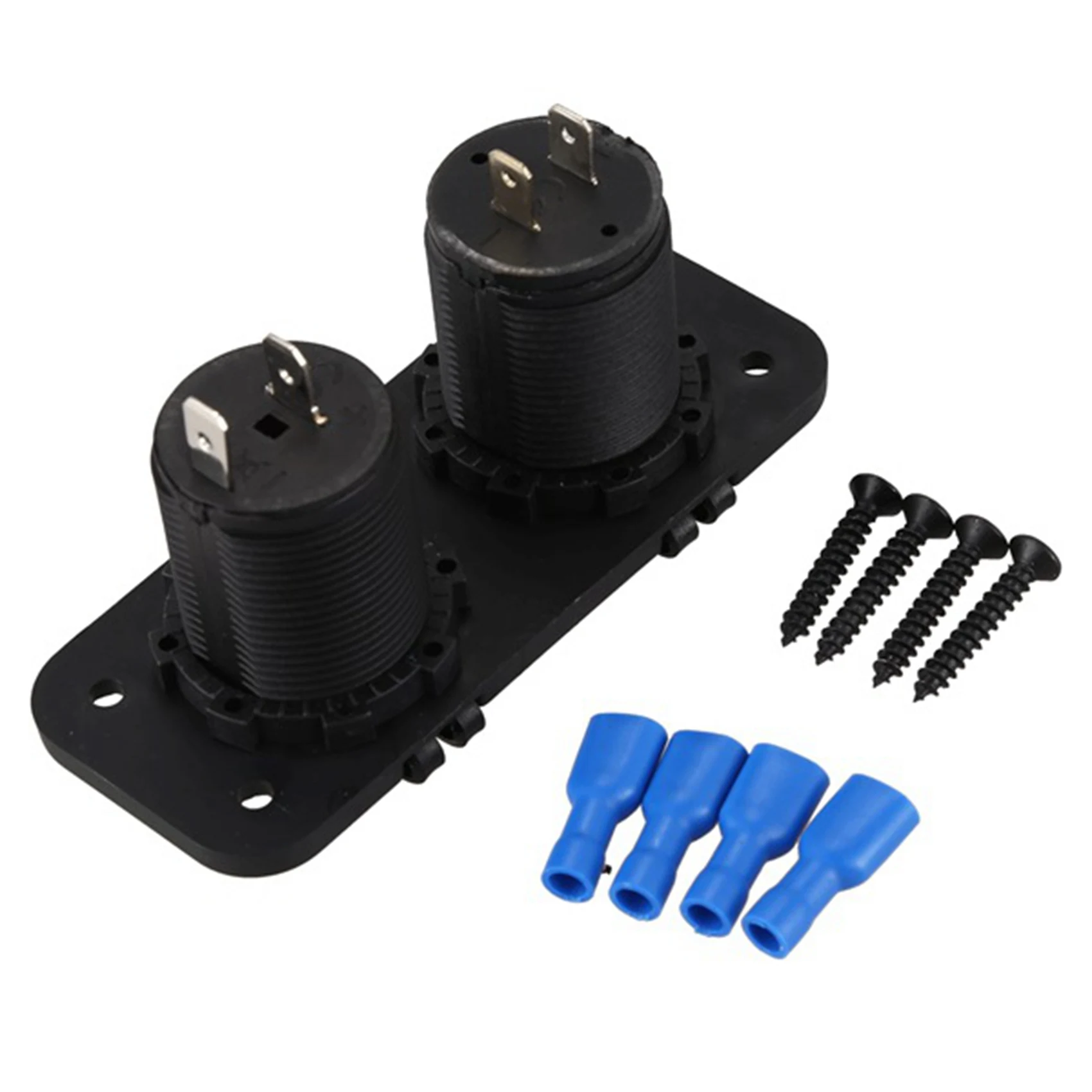 12V Dual Usb Stekker Oplader Outlet Auto Stopcontact Oplader Aansteker Socket Splitter Power