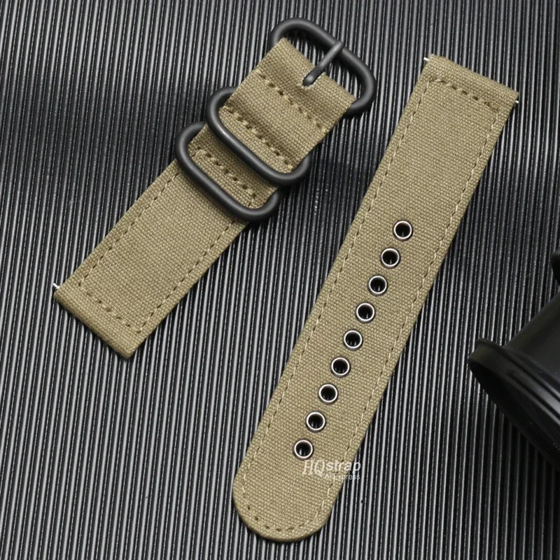 18mm 20mm 22mm Canvas Nylon Strap for Samsung Galaxy Watch 6 5 4 3 Classic belt for Huawei Watch Band Bracelet Sport Wristband