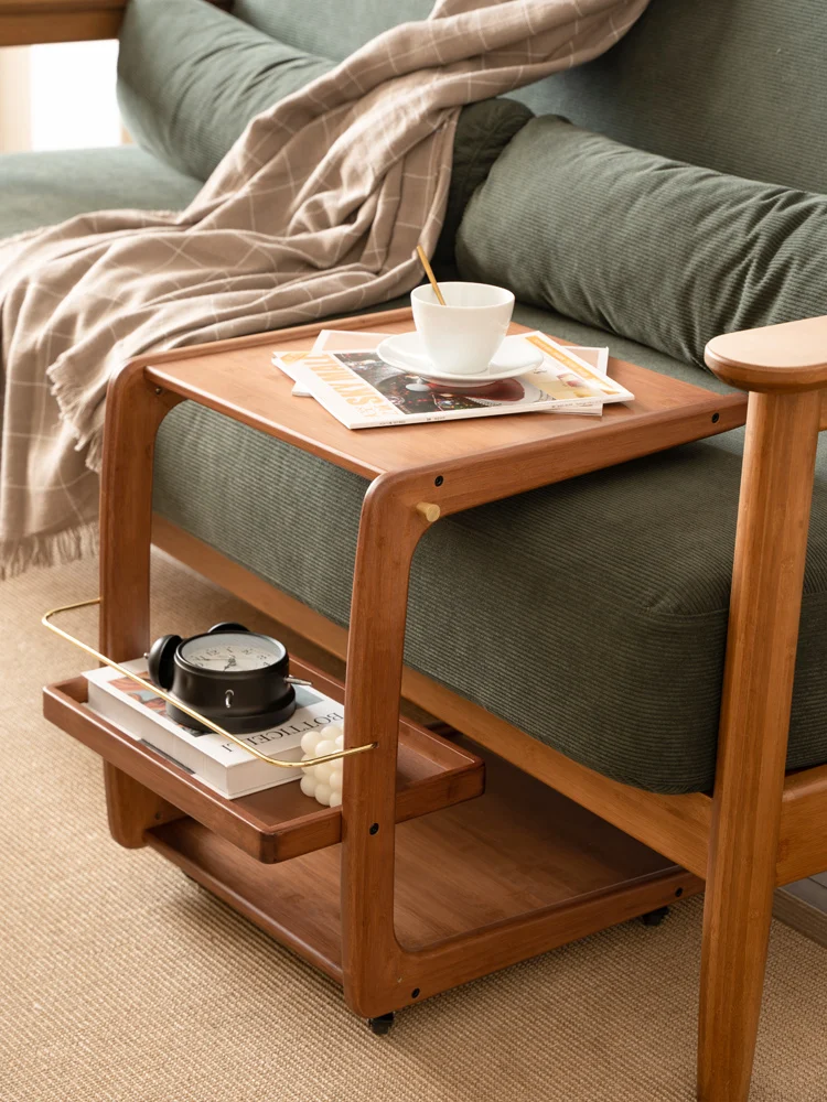 HXL Side Table Mobile Coffee Table Tea Table Mini Corner Table Sofa Side Table Bedside Table