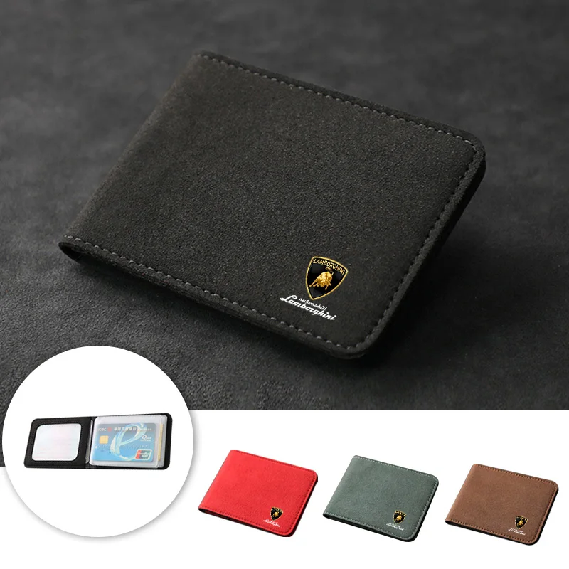 الجلد المدبوغ شعار سيارة حقيبة جلدية بطاقة الائتمان رخصة القيادة المحفظة لامبورغيني أوروس هوراكان أفينتادور قسط Fenomeno Revuelto