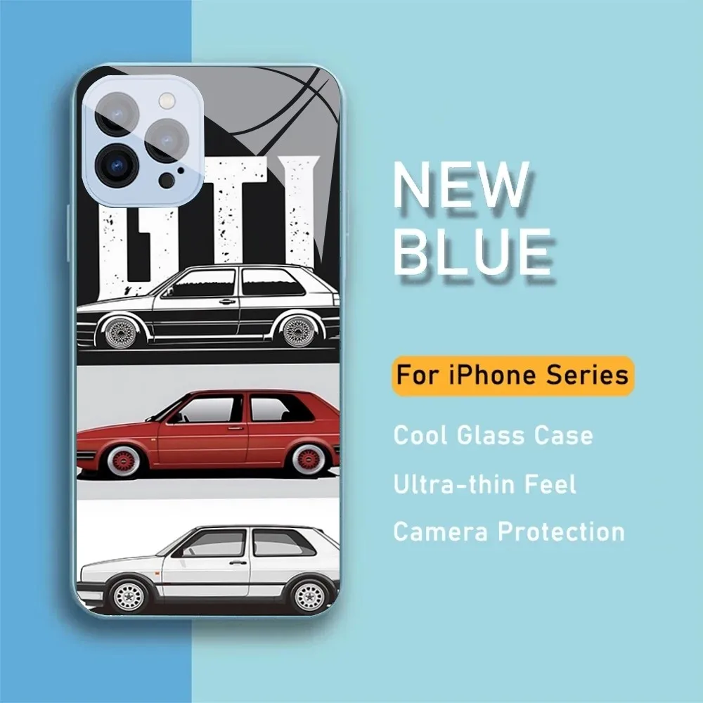 Cool V-VolkswagenES-Golf Phone Case For IPhone 15 14 13 12 Mini 11 Pro Max X XS XR 6 7 8 SE Plus Glass Hard Cover