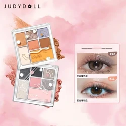 Judydoll Play Fun 7 Colors Combination Plate Eye Shadow Highlight Blush Pink Brown Glitter Eye Makeup Palette Pigment Cosmetics