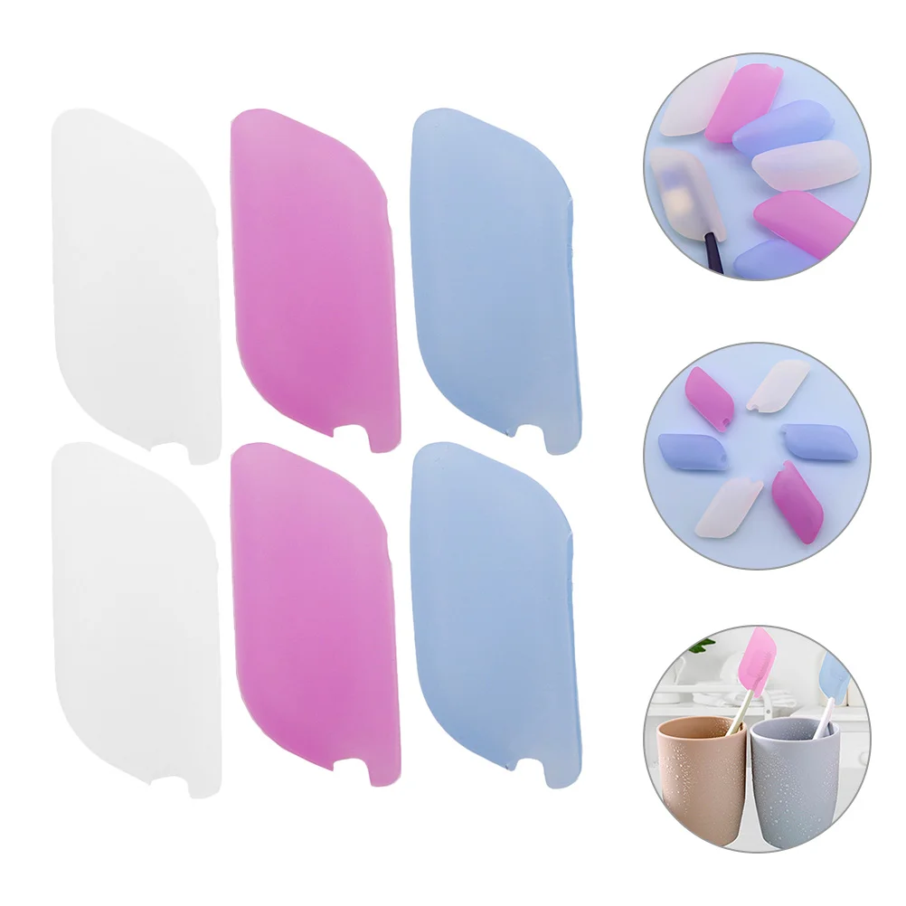 Silicone Toothbrush Head Cover, Toothbrushes Holder Case, Sílica Gel Box, 6 pcs