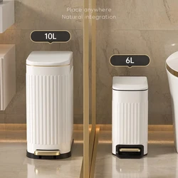 Leasylife 2.64 Gallon Bathroom Trash Can, Kitchen Step-on Pedal Garbage Can, Toilet Narrow Spaces Paper Waste Basket with Lid