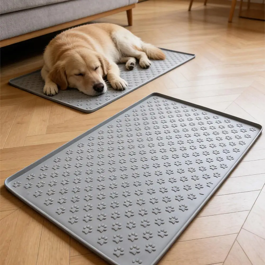 Silikon-Futtermatte für Haustiere, wasserdicht, rutschfest, für Hunde und Katzen, leicht zu reinigen, faltbar, für Welpen und Kätzchen, als Unterslage für Wassernäpfe – Detail 9