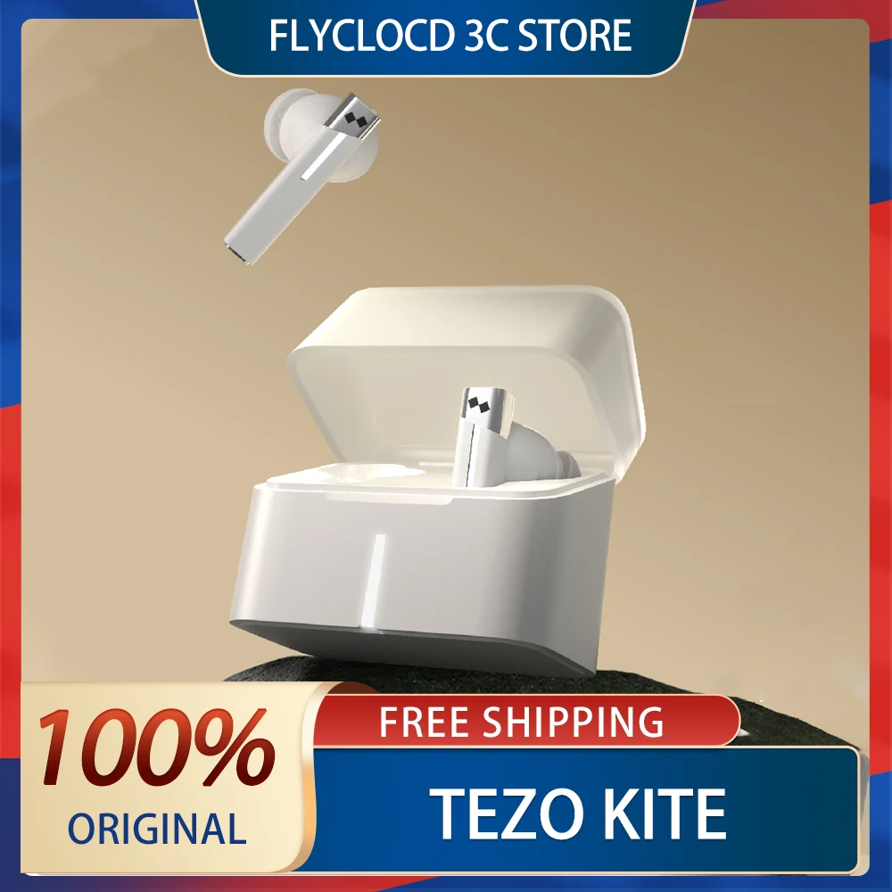 

Tezo Kite Wireless Earphones Active Noise Reduction ANC Bluetooth Headset Ergonomics Long Battery Life Earbuds Custom Gifts