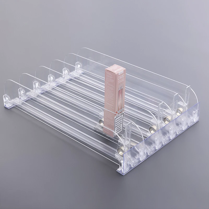 Supermarket Shelf Management System Retail Shelf Pusher Nail Polish Display Rack Acrylic 19mm Cosmetic Slim Holder Organizer