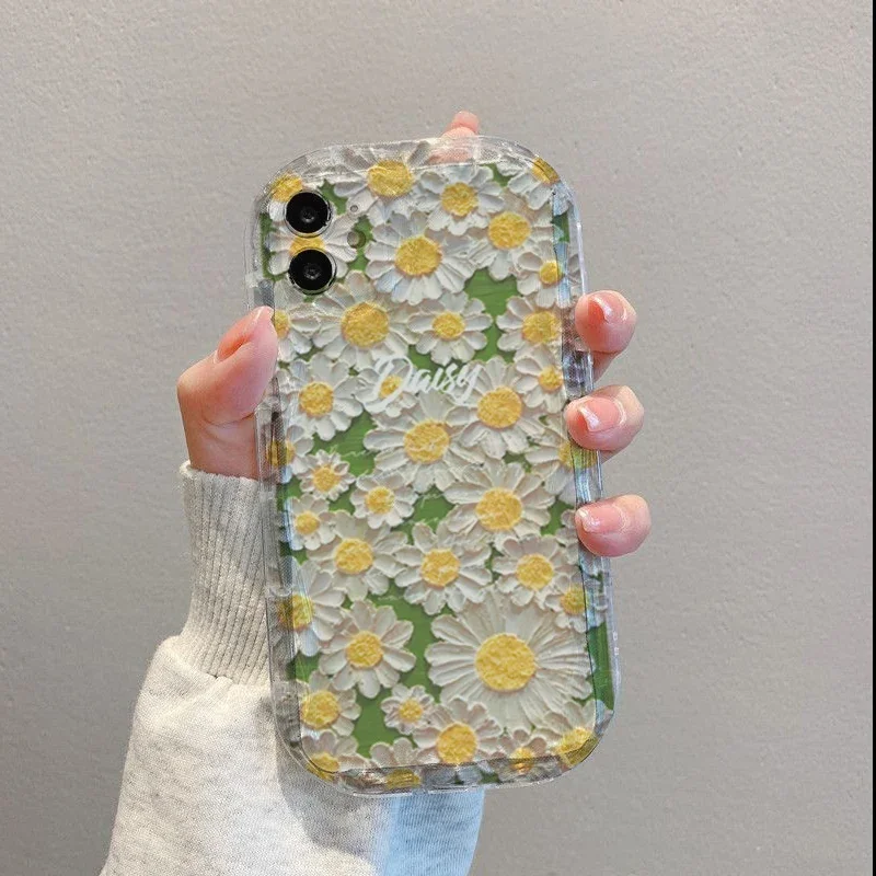 Floral Flower Case For Samsung Galaxy S25 S24 S23 Ultra S22 S21 Plus S20FE S23FE S24FE S21FE A15 cover Clear
