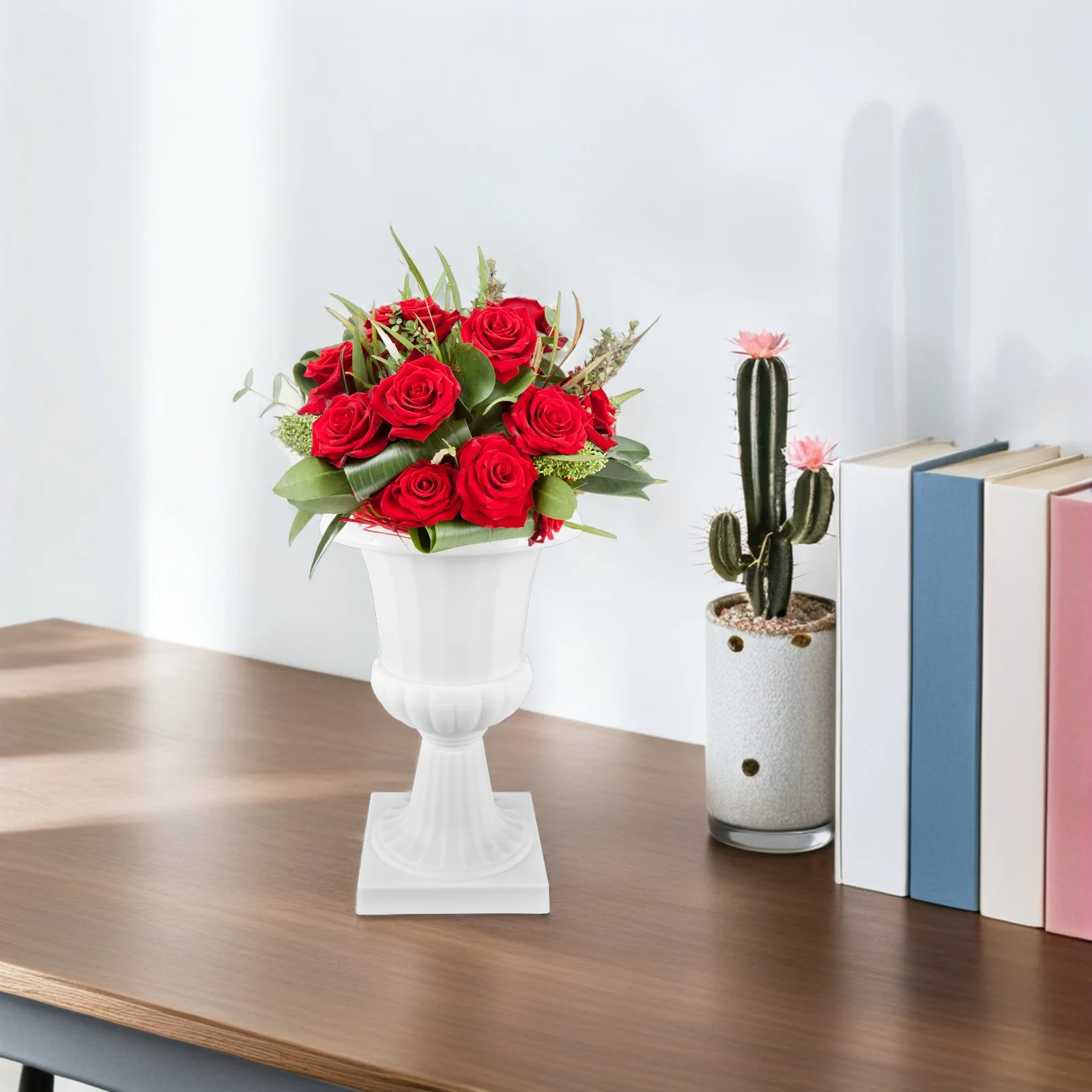 

Roman Column Floral Pedestal Flower Pot Detachable Plastic Urn Planter Wedding Vase Decorative Indoor Classic Style Event Decor