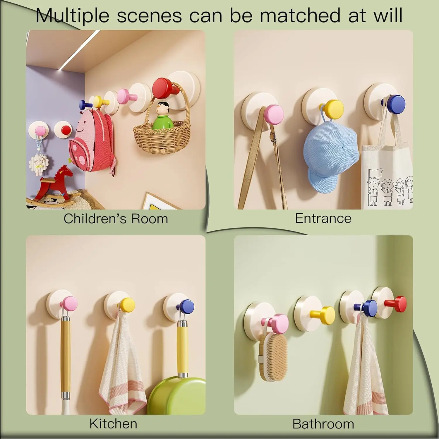 شفط كأس السنانير 2025 ترقية قابلة لإعادة الاستخدام الثقيلة أكواب شفاط المكنسة الكهربائية مع عدم وجود هوك الحفر السنانير الملونة للحمام دش