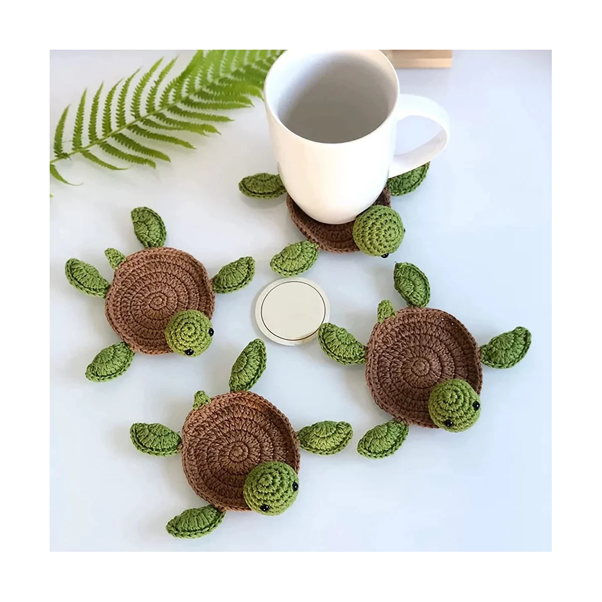 4 шт. подставки для черепахи, коврик для кружки с животными, вязаный подарок на новоселье, домашний декор, подарок для дочери, мамы
