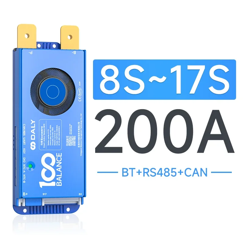 Smart Active Balance 8S 16s 200A 200ah 1A 2A BMS Lifepo4 Li-Ion Lto Battery Management System Bt Uart Rs485 Canbus bms