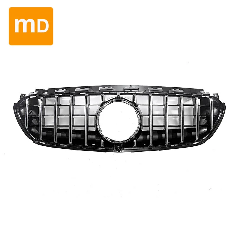 Glossy Black and Silver Radiator Grilles For 2016-2020 Mercedes Benz E63 Modified GT Vertical Stripe Bumpers Body Kit Guard