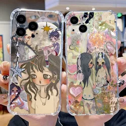 アバヤカノ-透明シリコンソフトフォンケース、日本画家、iPhone 15,14、13,12、11プラス、プロ、最大、xr、xs、x、7,8プラス、se、mini