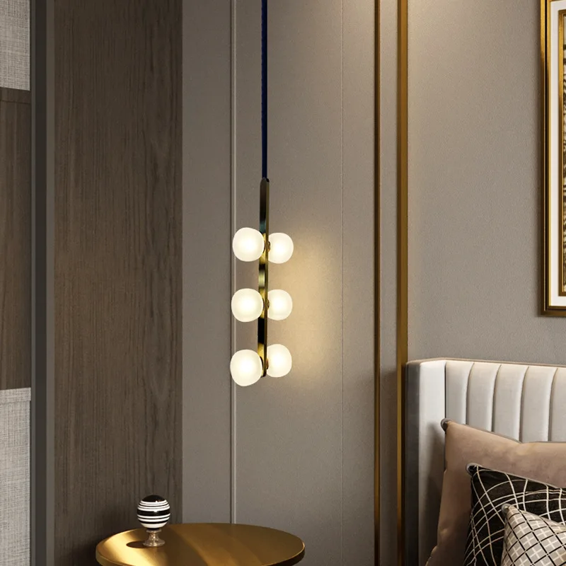 

Минималистичный железный подвесной светильник для изголовья кровати, креативный светильник для гостиной, столовой, барной стойки, магазина одежды