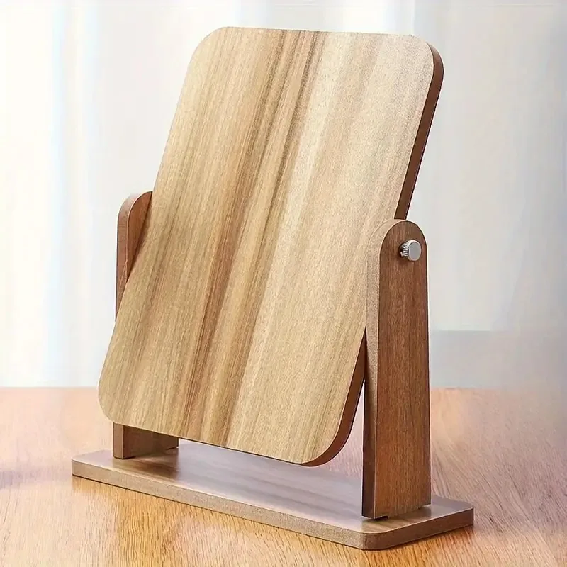 1 шт. деревянное вращающееся настольное зеркало для макияжа, косметическое зеркало для ежедневного ухода за кожей и макияжа, украшение для зеркала в ванной комнате в спальне