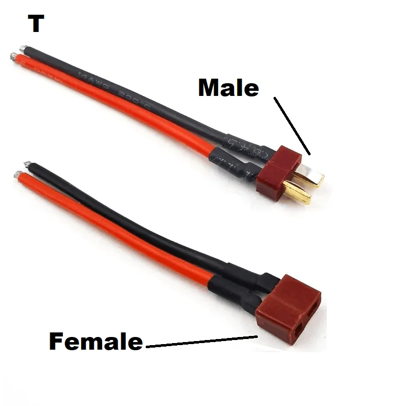 Conector Deans T, conector macho hembra, 10cm, 12AWG, extensión de alta calidad, Cable de silicona, Cable de conexión de batería, venta al por mayor