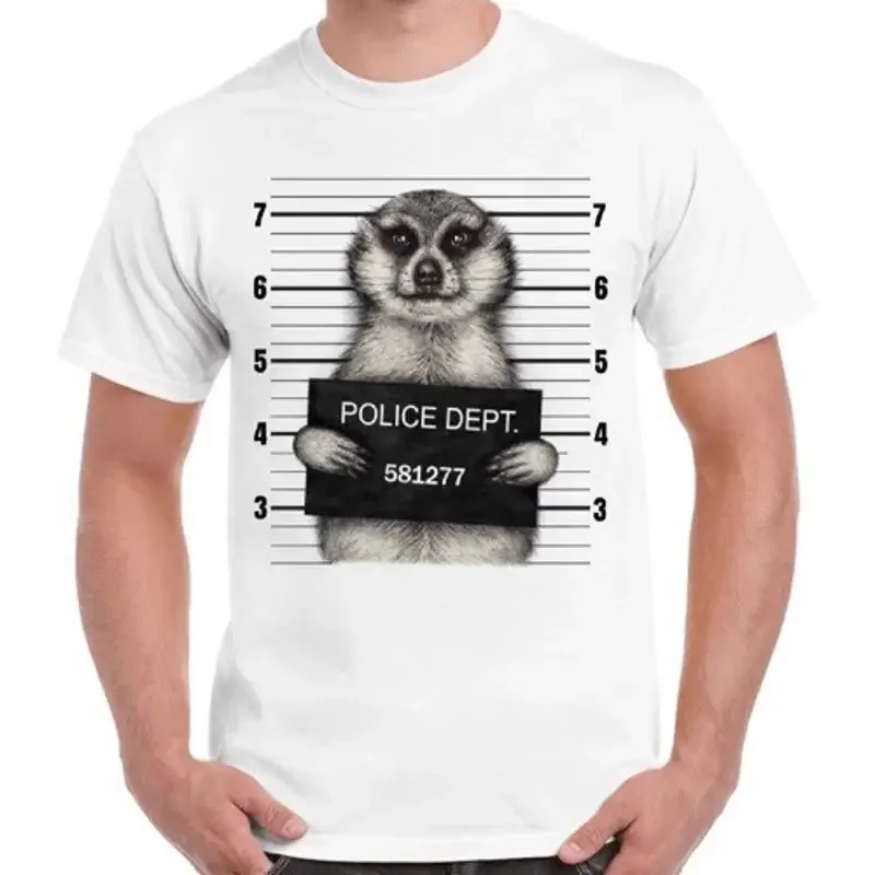 Meerkat Mugshot Funny Gang Cool Gift Vintage Retro T Shirt 2308