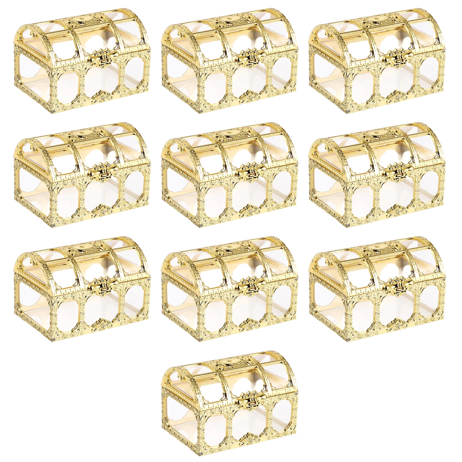 

10pcs Candy Boxes Bride Gifts Container Treasure Chest Favor Boxes Gift Packaging Plastic Material Wedding Party Celebrations