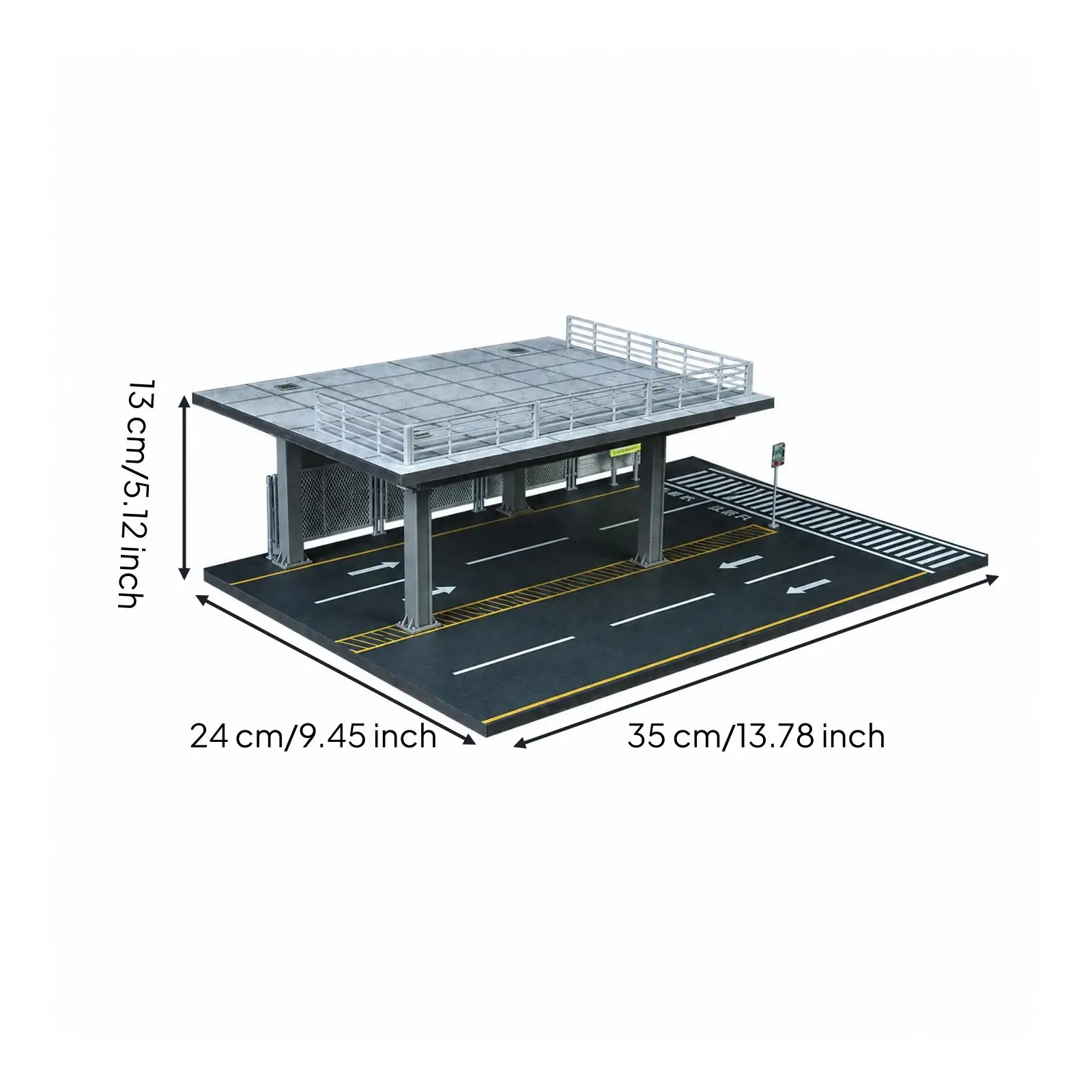 Elevated Parking Diorama Platform for 1 64 Scale Cars with PVC ABS Material and Realistic City Scene Detail