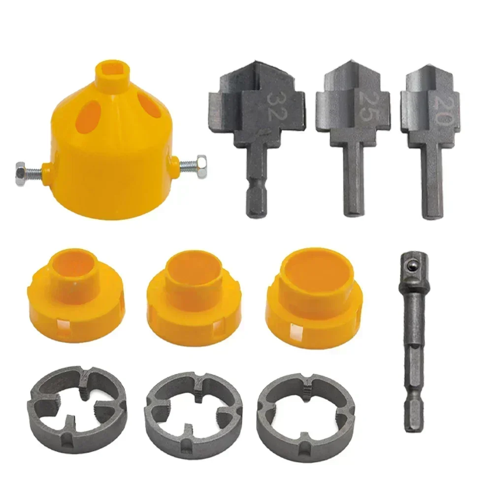 

Подъемное ступенчатое сверло PPR, комплект для нарезания резьбы для труб из ПВХ, шестигранный хвостовик, инструмент для подключения водопроводных труб, 20/25/32 мм, полный открытый процесс