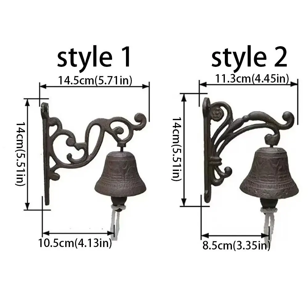 Rustic Retro Outdoor Bell Metal Weatherproof Vintage Doorbell Distressed Finish Handmade Decorative Bell Farm House