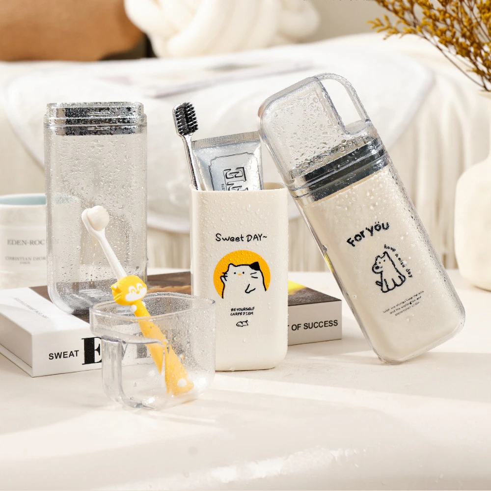 Portable 3-in-1 Bathroom Travel Cup Toothbrush And Toothpaste Case_voghion.com