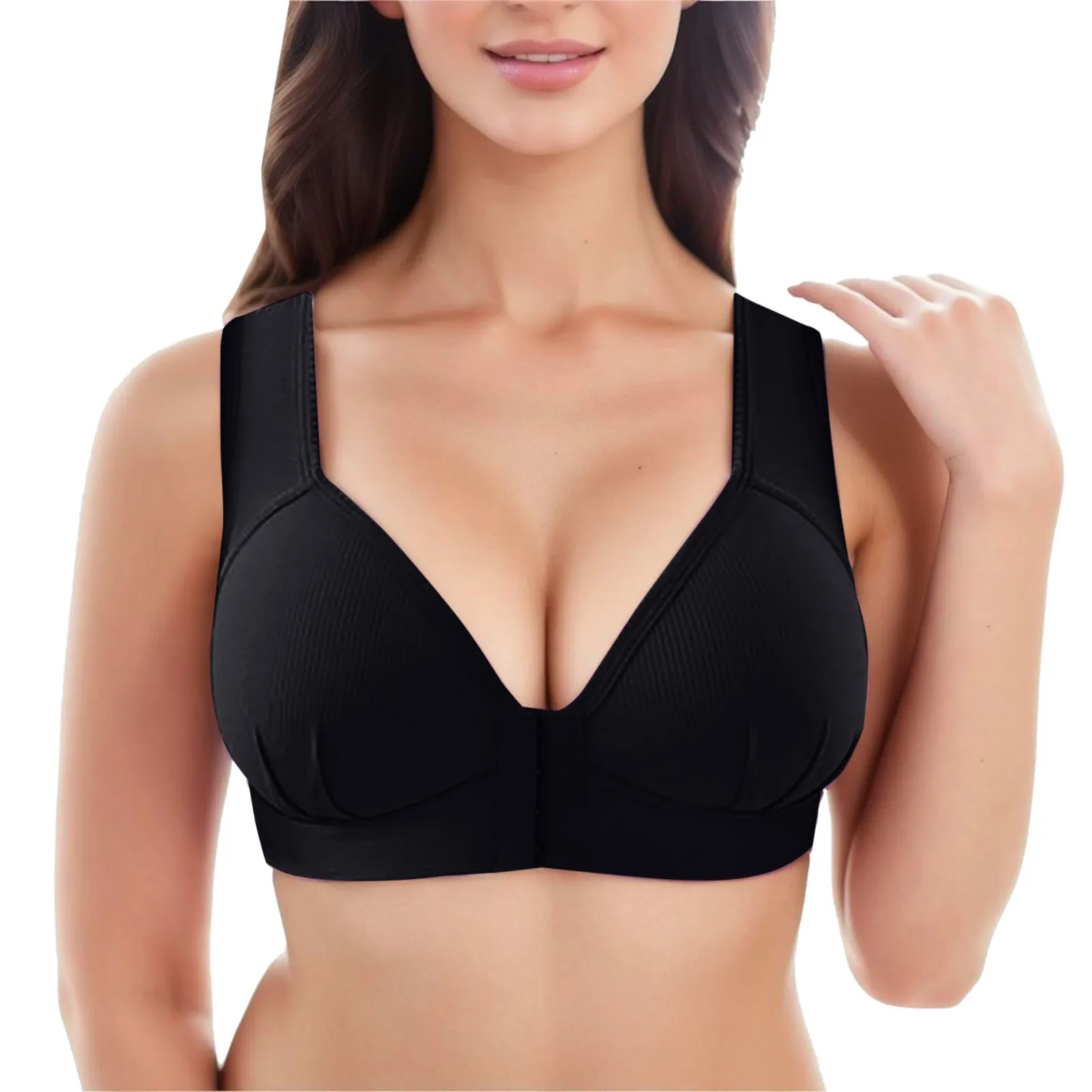 

Ladies Bra Underwear Bra Wire Underwear Bras Underwear Solid Color Women Large Cup Push Up Chest Front Buckle Top Bras Summer