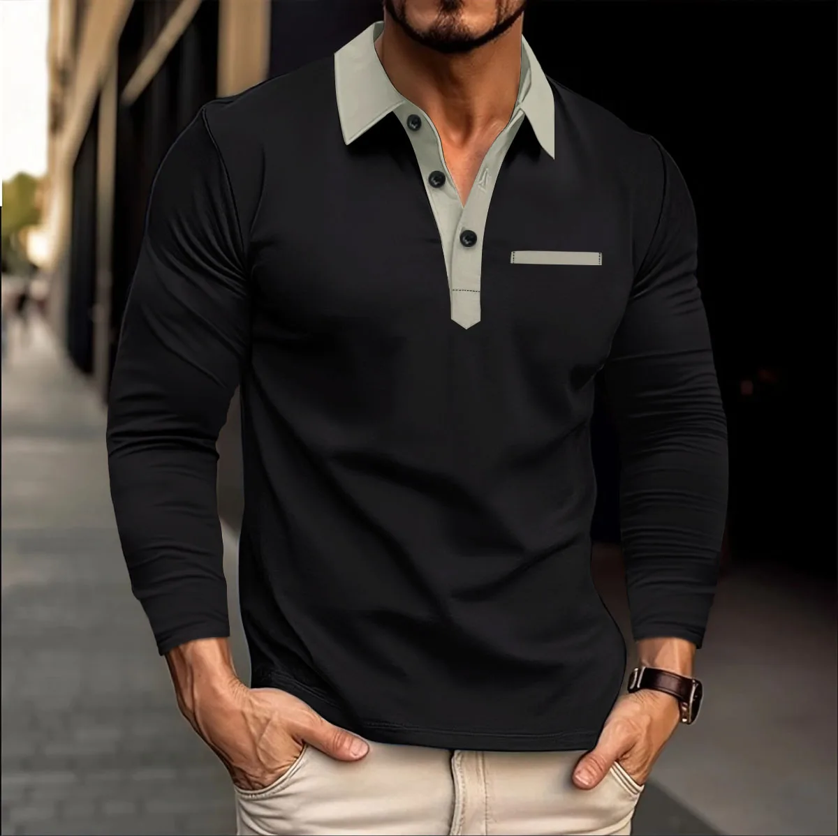 

Fashionable and minimalist striped printed polo T-shirt for men's summer fashion golf wear, casual and breathable, skin friendly