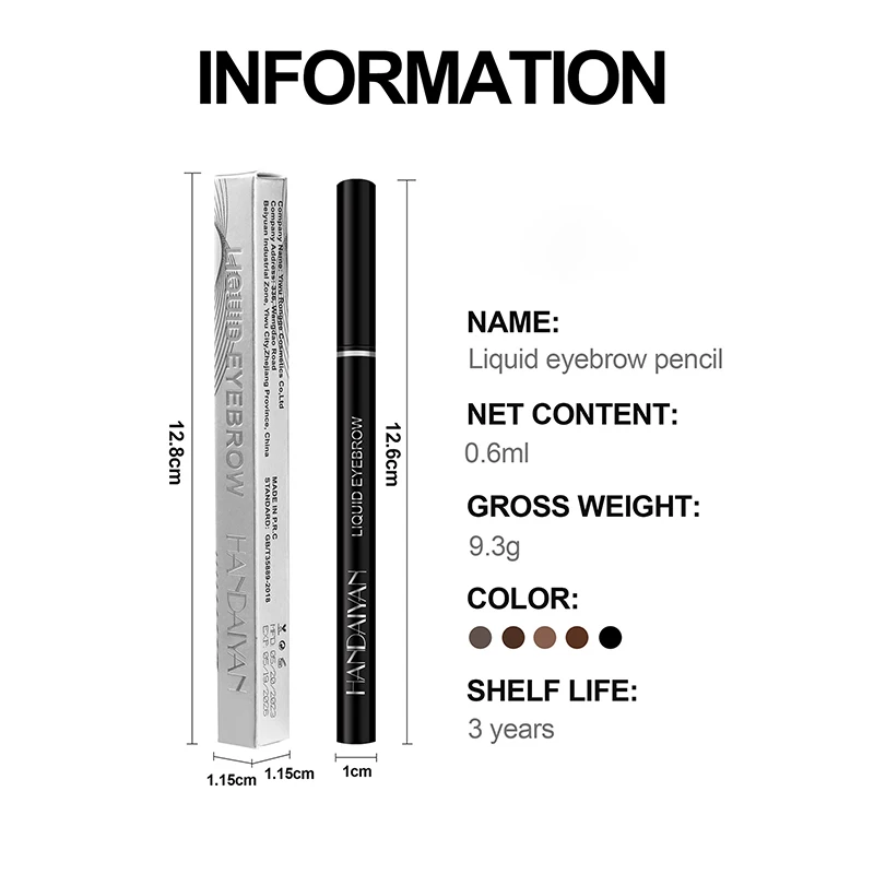 1pcs Liquid Eyeliner Eyebrow Quick Drying Liquid Eyeliners Waterproof Long Lasting Anti-sweat Ultra Fine Makeup Eyeliners Pen