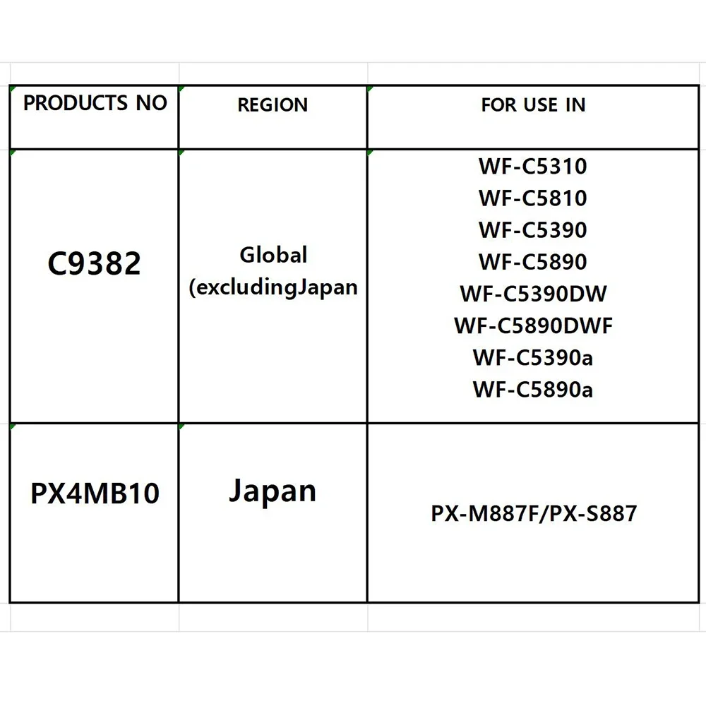 Worldwide PX4MB C12C938211 C9382 Maintenance Tank for Epson WorkForce WF-C5390 WF-C5890 WF-C5310 WF-C5810 PX-S887F Waste Ink Box