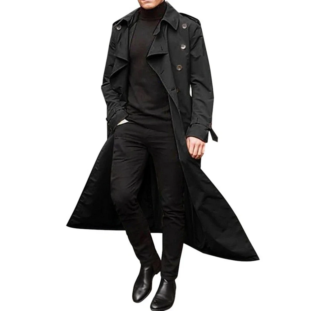 

Men's Winter Parka Jacket with Vintage Design Long Trench Coat Loose Fit Outwear Suitable for Various Occasions