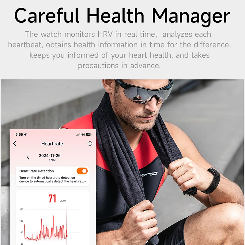 Gejian novo 5.2 conexão bluetooth sem tela freqüência cardíaca pressão arterial monitoramento do sono 1atm à prova dwaterproof água novo relógio masculino