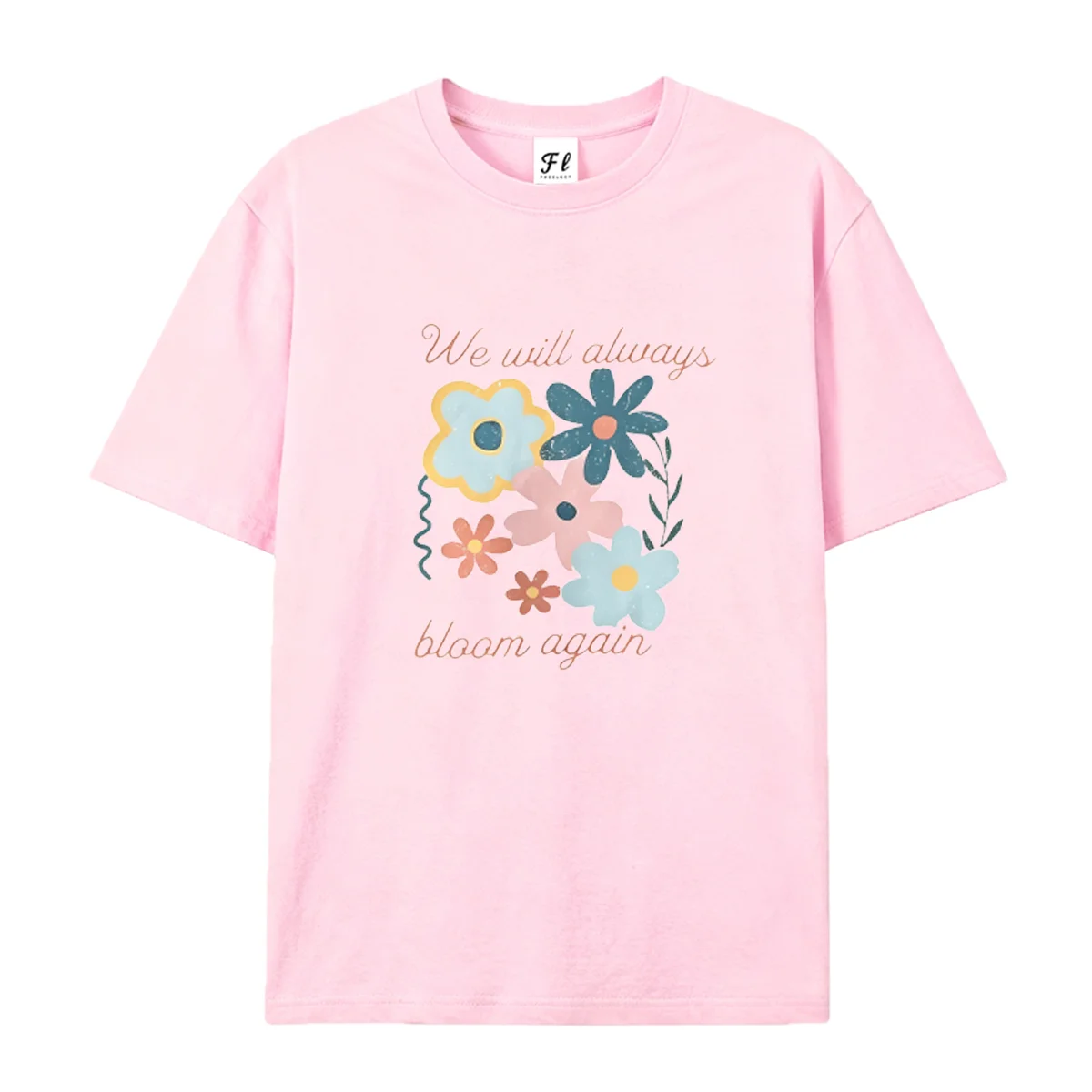 Women Vintage Floral Graphic T Shirt Casual Short Sleeve Tees Boho Flower Inspirational Quote Botanical Print Soft Tops Gifts