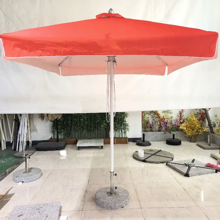 

2026 Heavy Duty Square Patio Umbrella Aluminum Frame Print Waterproof Sun Shade for Restaurant Garden Seaside
