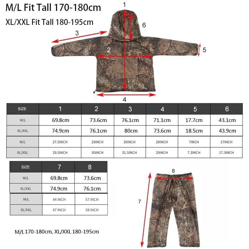 Fishing Clothing Wear Goods Equipment Summer Anti-Mosquito Fishing Ghillie Suit Hunting Clothes Camouflage Suit Camping Mesh