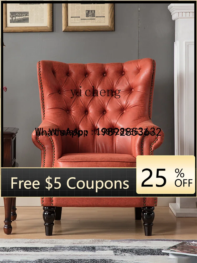 

YZ1 American Style Pull Button Single Sofa Chair High Backrest No Disassembly Washable Stool Combination vintage home decor