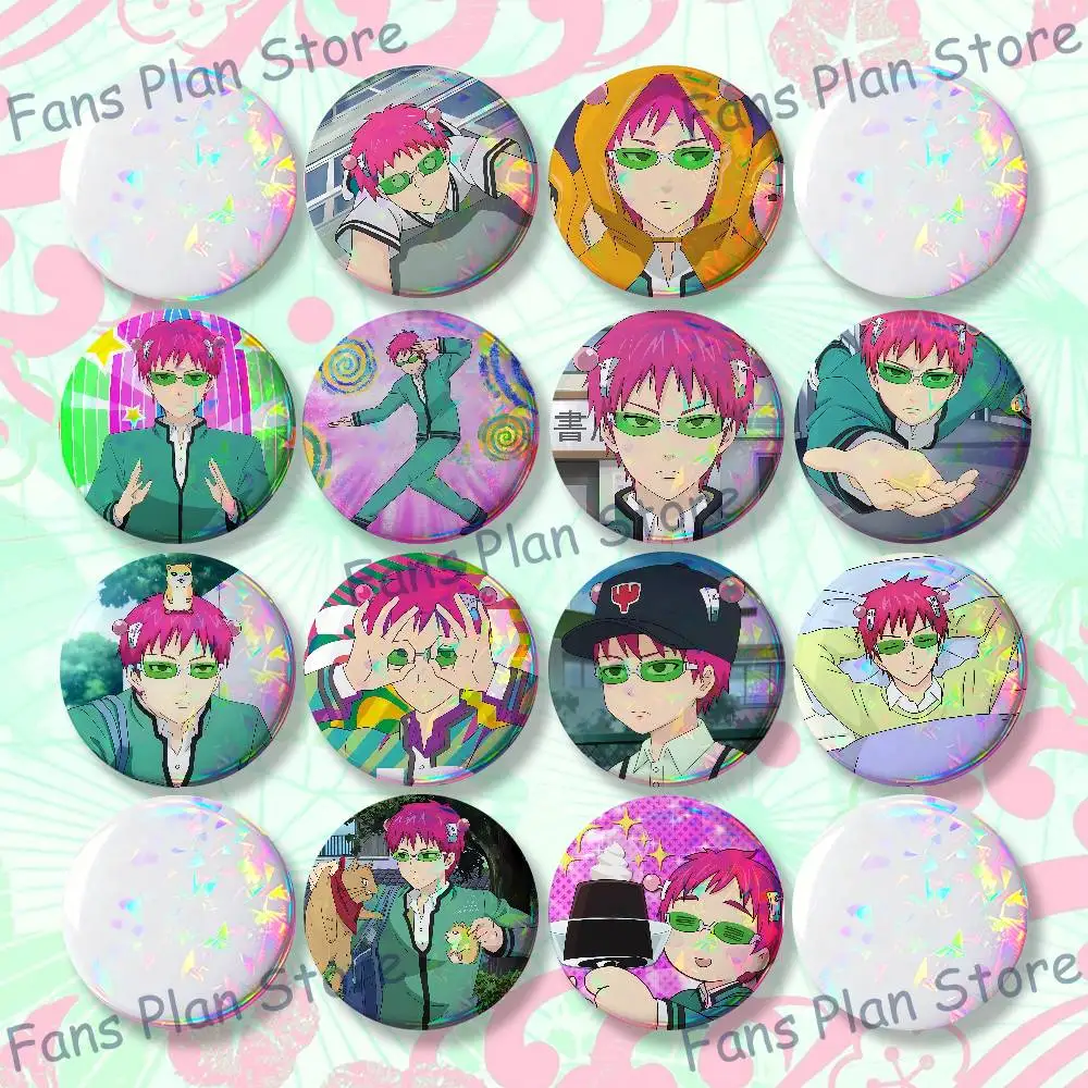 S-Saiki K D-Disastrous L-Life Enamel Pins Cartoon Characters Badge Fashion Jewelry Accessories Round Snap-in Brooch On Backpack