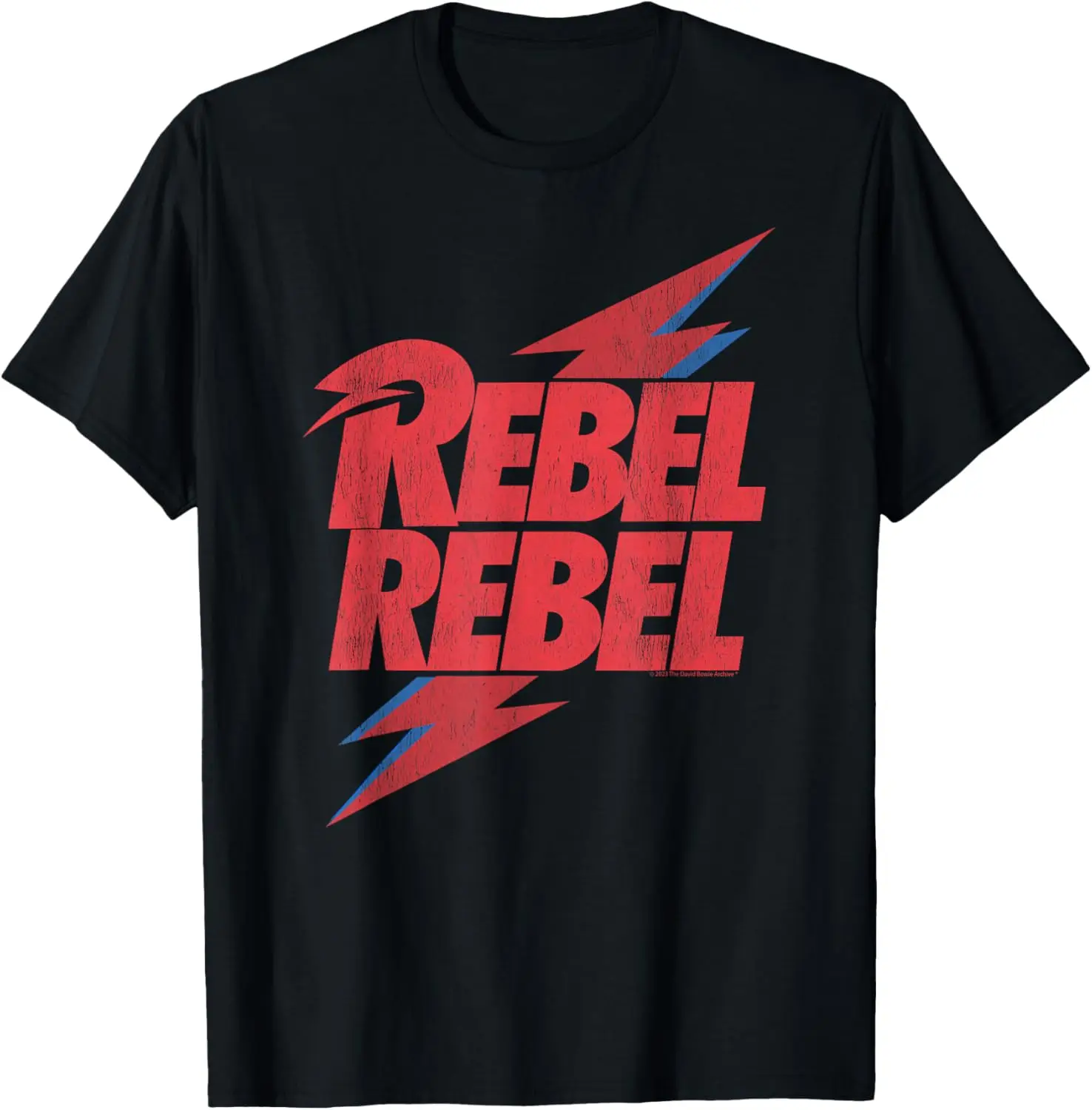 Official David Bowie Music Rock Distressed Rebel T-Shirt 100% Cotton Trendy Y2K Short-Sleeve Tee – Soft, Quick-Drying, &