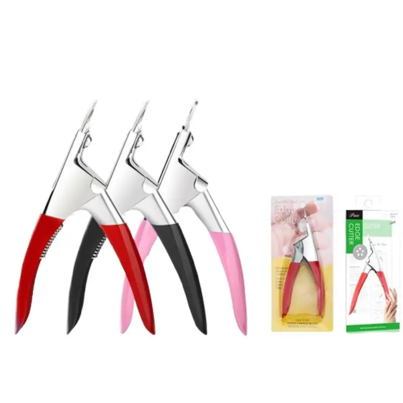 Professional Beauty Manicure Tool Stainless Steel False Nail Scissors Practical French U-shaped Acrylic Clippers for Women/Girls