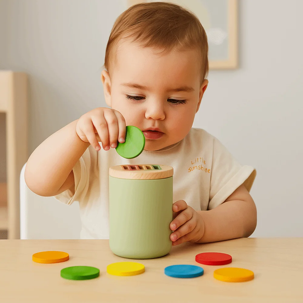 Silicone Shape and Color Sorting Montessori Shape Matching Finger Fine Movements Counting Cognitive Wooden Fine Motor Sensory