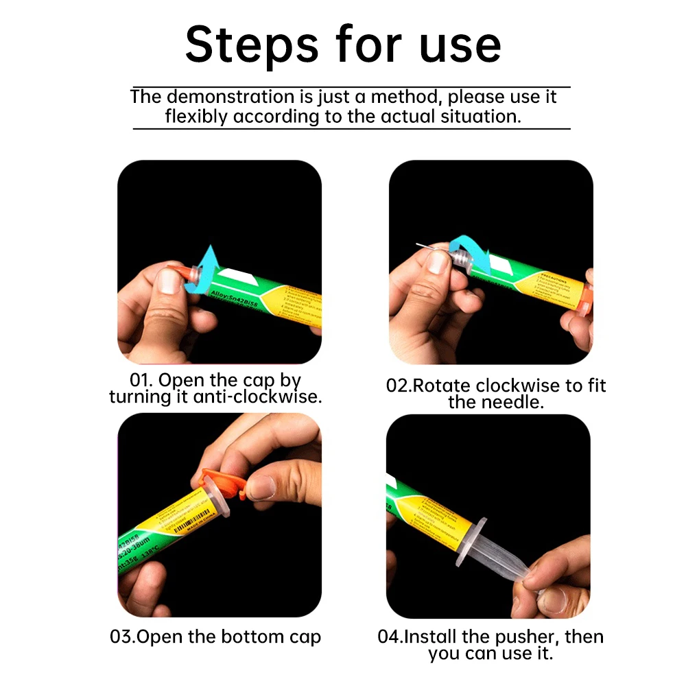 10ml Low Temperature Solder Paste Flux  Lead-free Syringe Rework Tool NC-559-ASM-10ml Solder Paste Repair Type Needle Cylinder