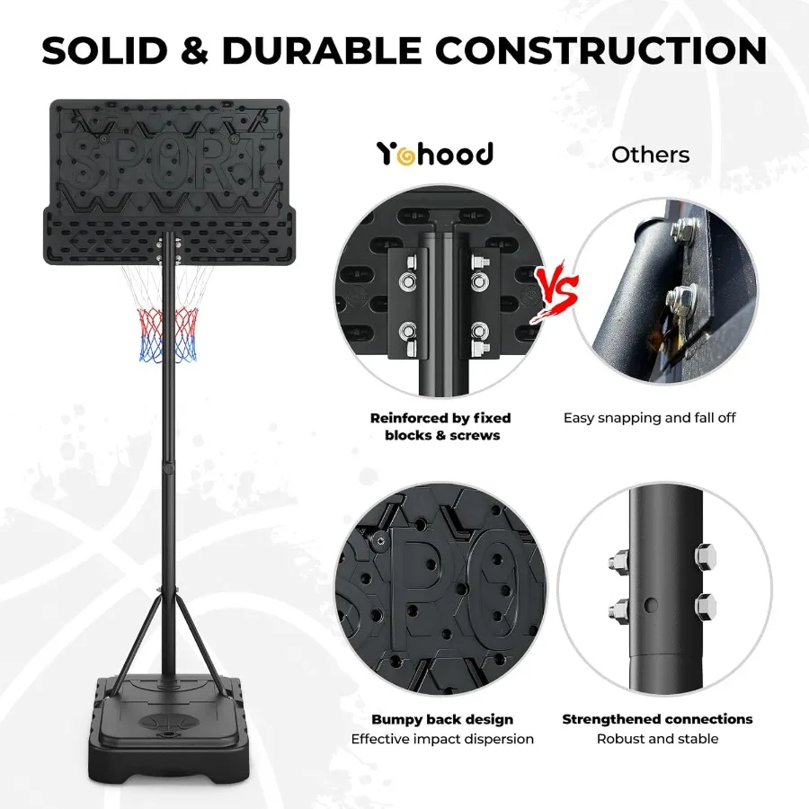 Basketball Hoop 3.67 FT Height Easy Adjustable Portable Basketball Hoop for Outdoor Indoor Use Perfect for Teens Youth with 30